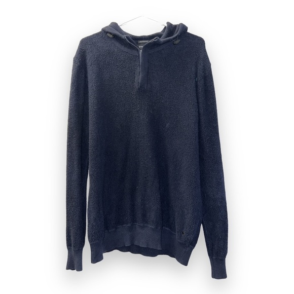 Men's Strellson Navy Blue Long Sleeve Pullover Hooded Sweater size large - Picture 1 of 7